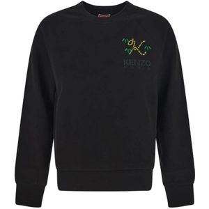 Kenzo, Dames, Sweatshirts & Hoodies, Zwart, Maat: XL Katoen,