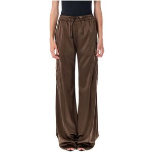 Tom Ford, Dames, Broeken, Bruin, Maat: XS Zijde,