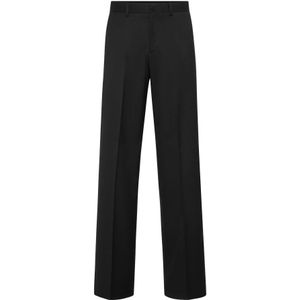 Philipp Plein, Heren, Broeken, Zwart, Maat: M Wol,
