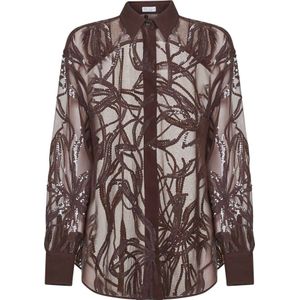 Brunello Cucinelli, Dames, Blouses & Shirts, Rood, Maat: L Zijde,