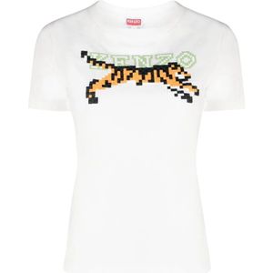 Kenzo, Dames, Tops, Wit, Maat: M Katoen,