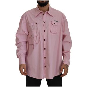 Dolce & Gabbana, Heren, Overhemden, Roze, Maat: 3XL Katoen,