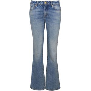 Balmain Wijduitlopende denim jeans , Blue , Dames , Maat: 2XS