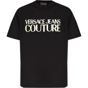 Versace Jeans Couture, Heren, Tops, Zwart, Maat: L Katoen,
