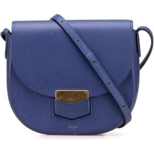 Celine Vintage, Dames, Pre-owned, Blauw, Maat: ONE Size Tweed,