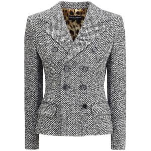 Dolce & Gabbana, Dames, Jassen, Grijs, Maat: M Wol,