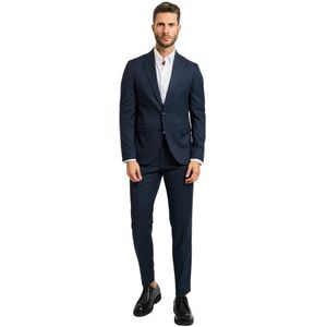 Mulish, Heren, Pakken, Blauw, Maat: XL Leer,