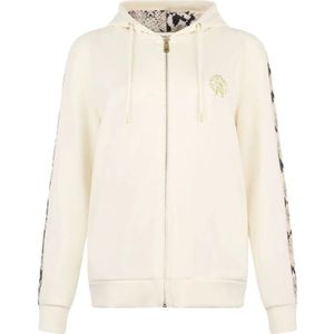 Roberto Cavalli, Dames, Sweatshirts & Hoodies, Beige, Maat: L Katoen,
