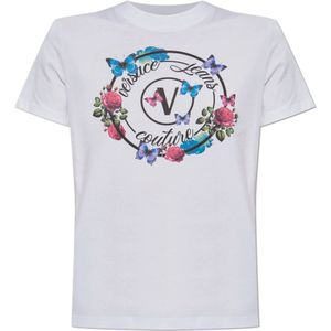 Versace Jeans Couture, Dames, Tops, Wit, Maat: S Katoen,
