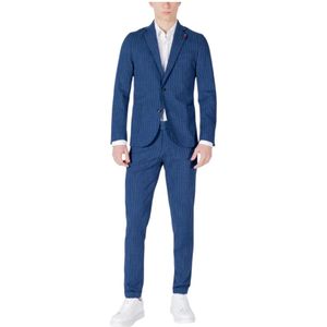 Mulish, Heren, Pakken, Blauw, Maat: 3XL Katoen,