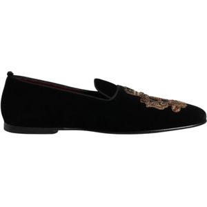 Dolce & Gabbana, Heren, Schoenen, Zwart, Maat: 48 EU Velours,