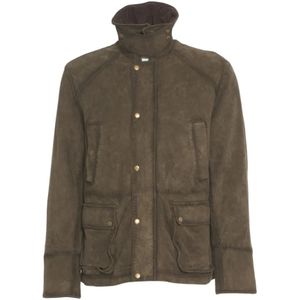 The Jack Leathers, Heren, Jassen, Groen, Maat: M Suède,