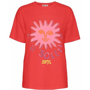 Harper & Yve, Dames, Tops, Rood, Maat: S Katoen,