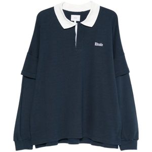 Rhude, Heren, Tops, Blauw, Maat: S Katoen,