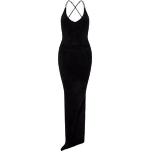 David Koma, Dames, Jurken, Zwart, Maat: S Nylon,