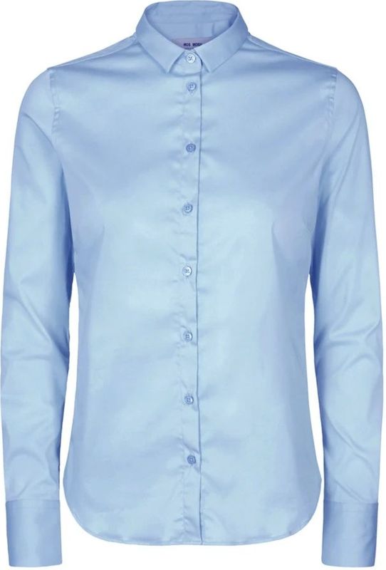 MOS Mosh - Tilda Blouse - Lichtblauw - Slim Fit - Overhemd