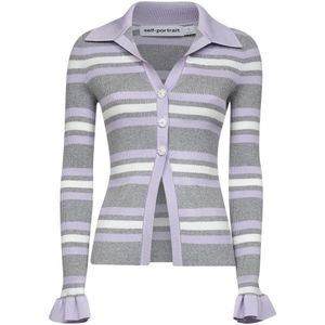 Self Portrait, Dames, Truien, Grijs, Maat: L Katoen,