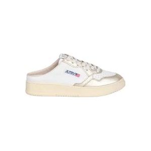 Autry Witte Leren Medalist Mule Lage Sneakers , White , Dames , Maat: 40 EU