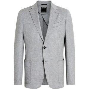 Ermenegildo Zegna, Heren, Jassen, Grijs, Maat: XL Kasjmier,