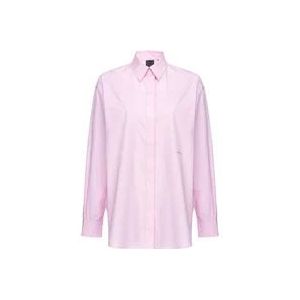 Pinko Geborduurde Poplin Overhemd Bridport , Pink , Dames , Maat: XS
