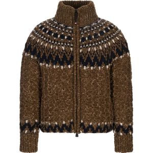 Moncler, Heren, Truien, Bruin, Maat: M Zijde,