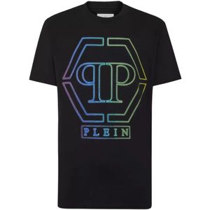 Philipp Plein, Heren, Tops, Zwart, Maat: XL Katoen,