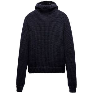 Prada, Heren, Truien, Blauw, Maat: M Wol,