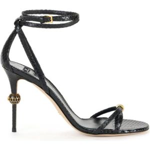 Elisabetta Franchi, Dames, Schoenen, Zwart, Maat: 36 EU Leer,