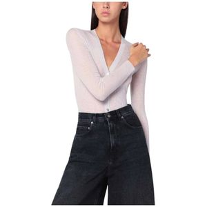 6397, Dames, Truien, Beige, Maat: L Wol,