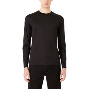 Emporio Armani, Heren, Tops, Zwart, Maat: M Katoen,