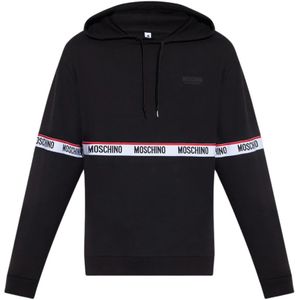 Moschino, Heren, Sweatshirts & Hoodies, Zwart, Maat: S Katoen,