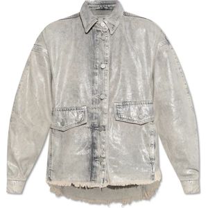 AllSaints, Dames, Jassen, Grijs, Maat: 2XS Denim,