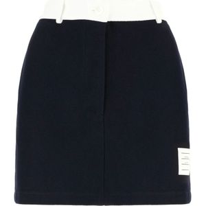 Thom Browne, Dames, Rokken, Blauw, Maat: 3XS Katoen,