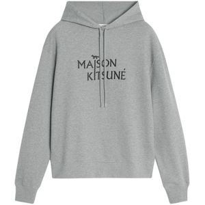 Maison Kitsuné, Heren, Sweatshirts & Hoodies, Grijs, Maat: M