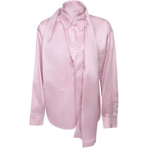 Acne Studios, Dames, Blouses & Shirts, Roze, Maat: S Satijn,