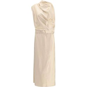 Magda Butrym, Dames, Jurken, Beige, Maat: S Satijn,