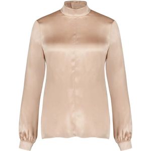 Tom Ford, Dames, Blouses & Shirts, Beige, Maat: 3XS Zijde,