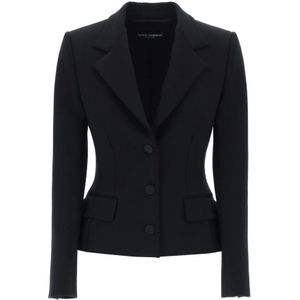 Dolce & Gabbana, Dames, Jassen, Zwart, Maat: S Zijde,