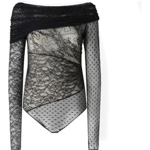 Pinko, Dames, Tops, Zwart, Maat: M Nylon,