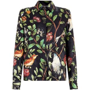 Roberto Cavalli, Dames, Blouses & Shirts, Veelkleurig, Maat: M Zijde,