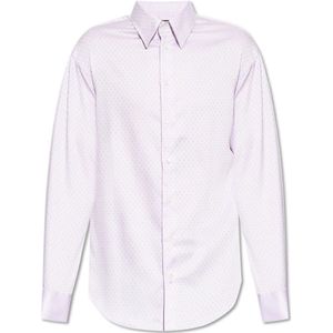Emporio Armani, Heren, Overhemden, Paars, Maat: S Katoen,