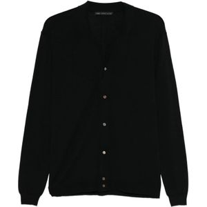 Low Brand, Heren, Truien, Zwart, Maat: S Wol,