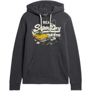 Superdry - New York Vintage Logo Graphic - Hoodie - Grijs - Biologisch Katoen