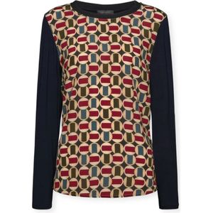 Elena Mirò, Dames, Tops, Veelkleurig, Maat: S Zijde,