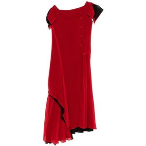 Yohji Yamamoto, Dames, Jurken, Rood, Maat: M Zijde,