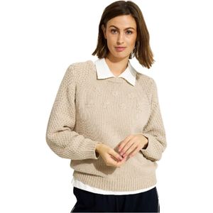 IN Front, Dames, Truien, Beige, Maat: XL Katoen,
