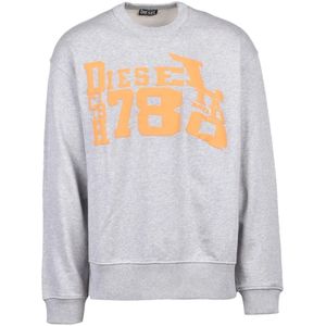 Diesel, Heren, Sweatshirts & Hoodies, Grijs, Maat: S Katoen,