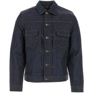 A.p.c., Dames, Jassen, Blauw, Maat: S Denim,
