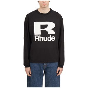 Rhude, Heren, Sweatshirts & Hoodies, Zwart, Maat: M