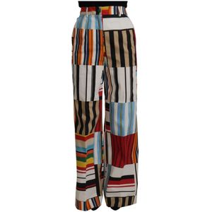 Dolce & Gabbana, Dames, Broeken, Veelkleurig, Maat: XS Katoen,